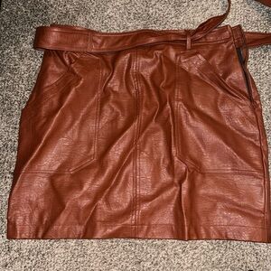 Stella Luce brown Faux Leather Skirt